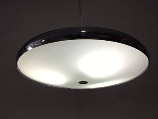 Lampadario disco metallo/vetro