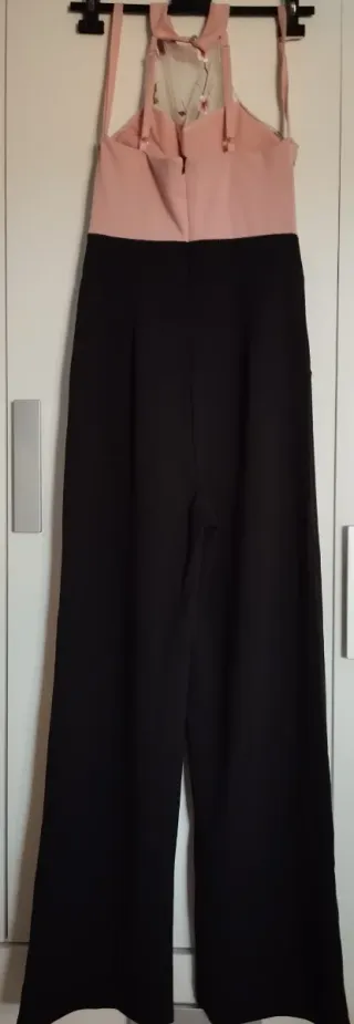 Mono largo rosa y negro bordado