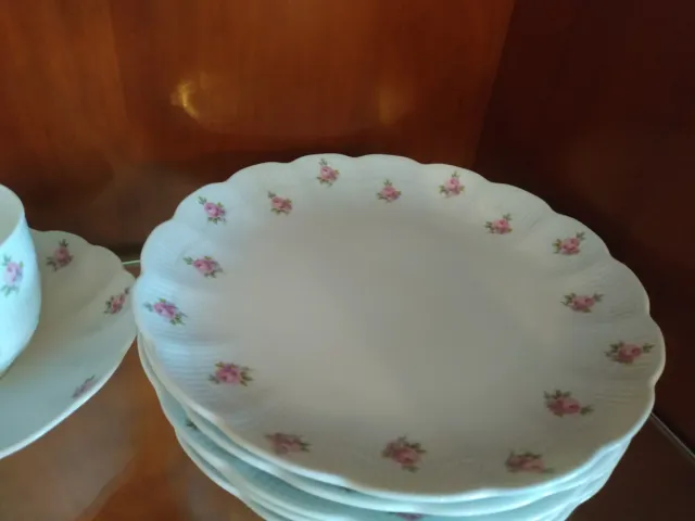 Juego de café porcelana flores rosas