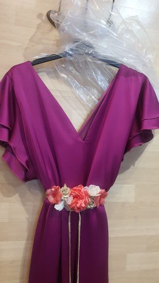 Vestido de fiesta rosa y morado