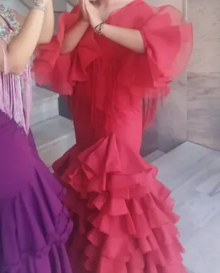 Vestido Flamenca Talla 36 Rojo