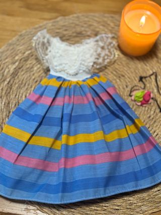 Vestido y flor Nancy conjunto mexicana 