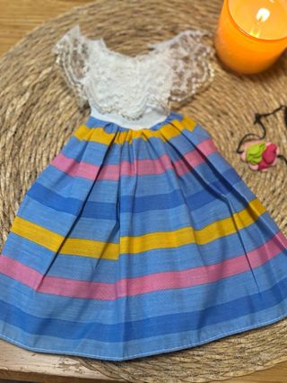 Vestido y flor Nancy conjunto mexicana 