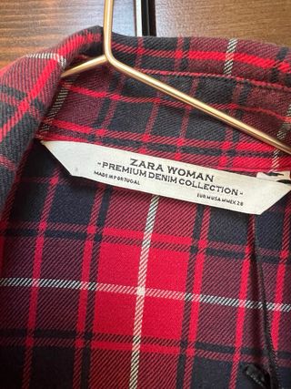 Camisa cuadros Zara Talla M