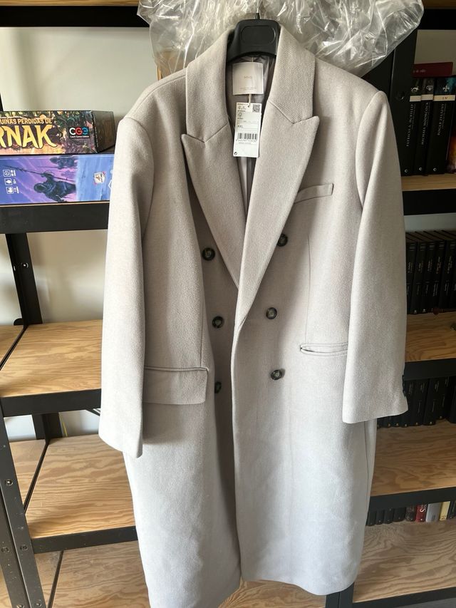 Abrigo lana gris nuevo con etiquetas