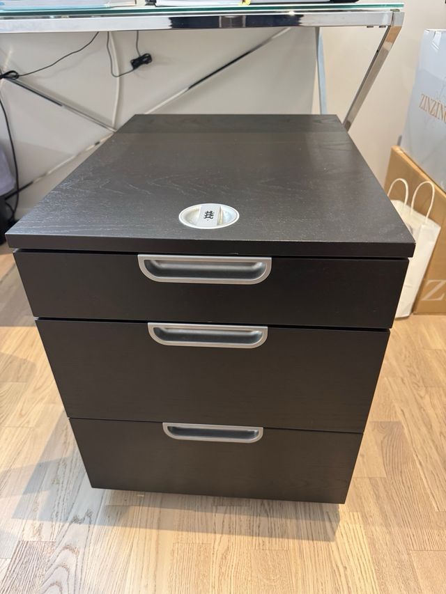 Cajonera IKEA 3 cajones con ruedas wengue