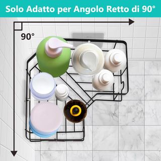 Set 5 Mensole Angolari Doccia Nere Nuovo BC053