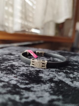 Pulsera Caucho Plata 925 Circonitas