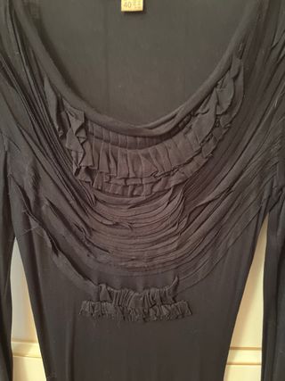 Vestido Didier Parakian negro con volantes T 40