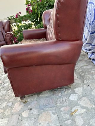 Sofá y sillones vintage marrón