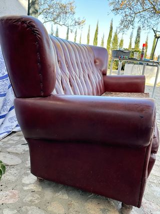 Sofá y sillones vintage marrón