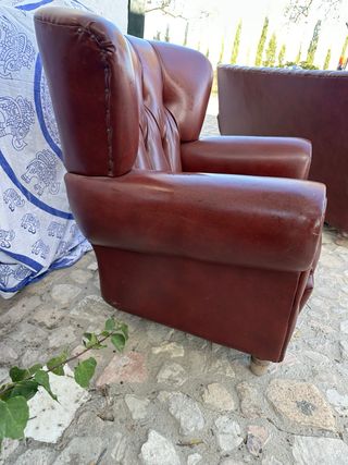 Sofá y sillones vintage marrón