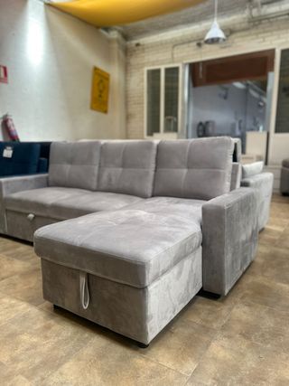 Nuevo Sofá Cama Gris Claro + ARCÓN ! 