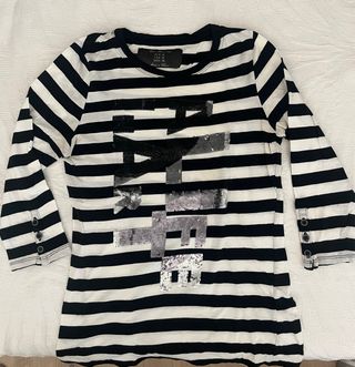 Camiseta Zara Rayas manga francesa con lentejuelas