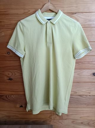 Polo Massimo Dutti Color Amarillo y Blanco Talla S