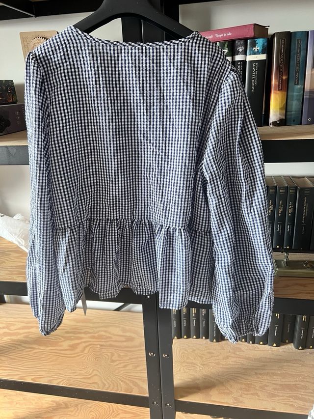 Blusa cuadros Vichy con lazadas