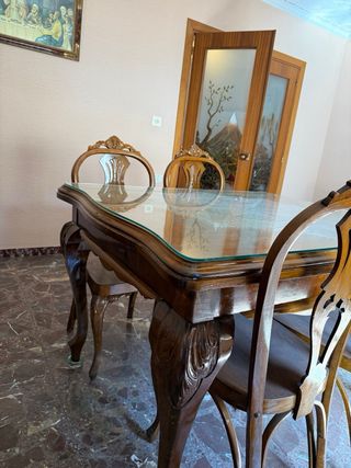 Mesa comedor madera y 6 sillas