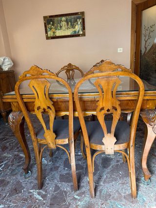 Mesa comedor madera y 6 sillas