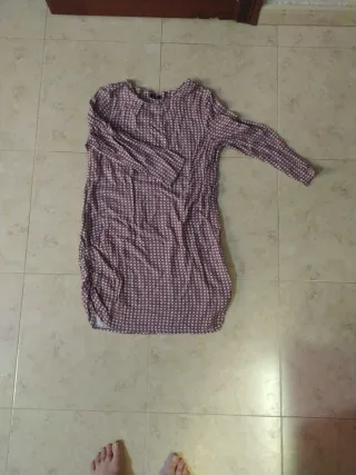 Vestido corto estampado manga larga