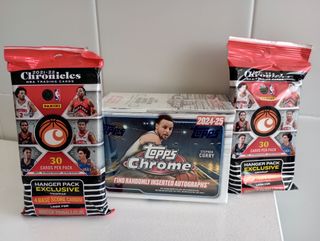 Lote NBA Topps Chrome Value Box y 2 Fat Packs 
