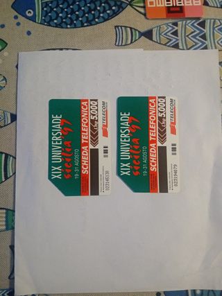 *2 Schede Telefoniche XIX Universiade Sicilia '97