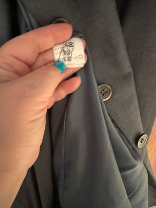 Traje chaqueta mujer azul/gris