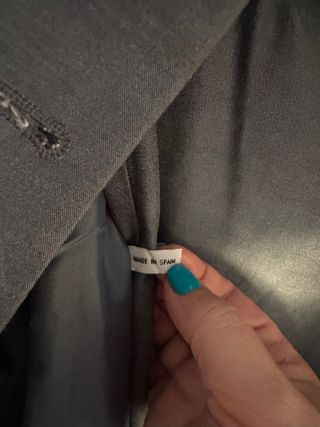 Traje chaqueta mujer azul/gris