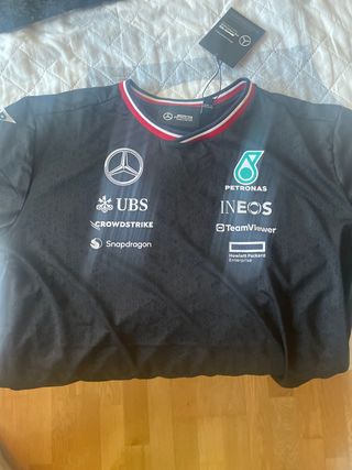 Camiseta Mercedes F1 Mujer Negra