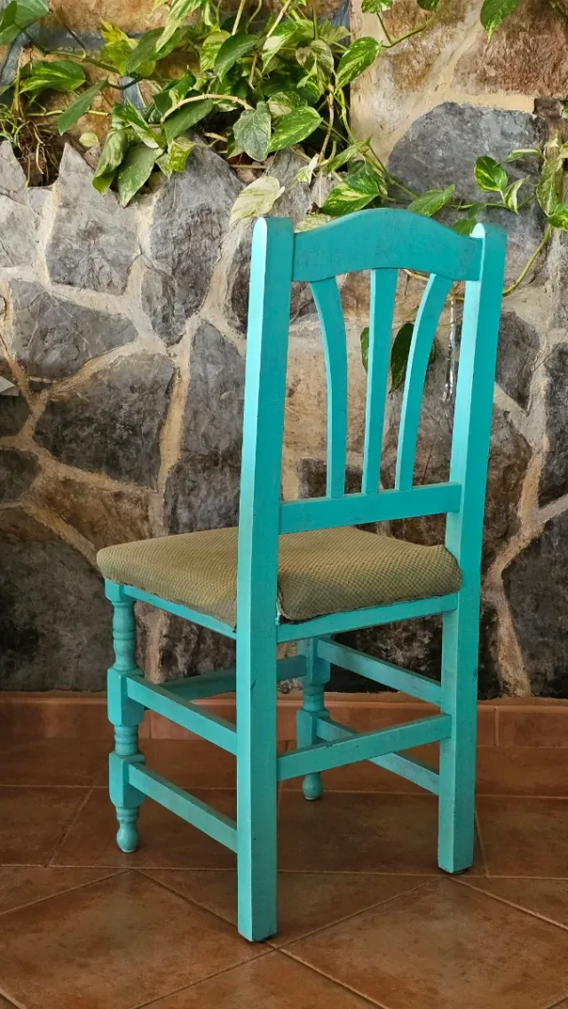 2 Sillas Turquesa de Madera (hay más)