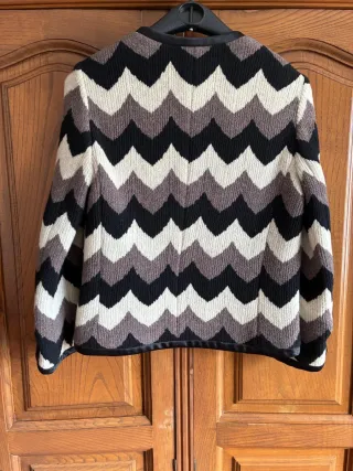 Chaqueta punto zigzag mujer