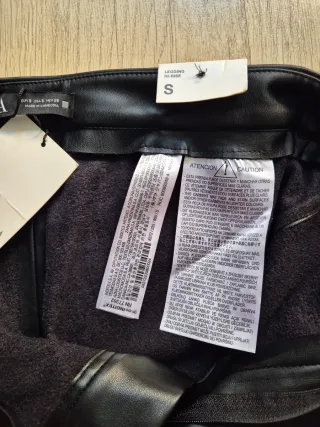 Pantalones Zara Tiro Alto Efecto Piel