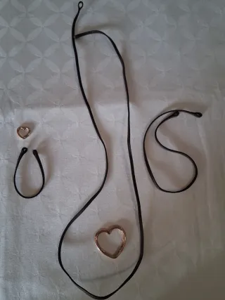 Lote Tous: 2 collares, pulsera cuero, 2 anillas