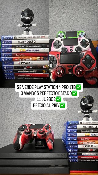 PS4 Pro 1TB + 3 Mandos + 11 Juegos