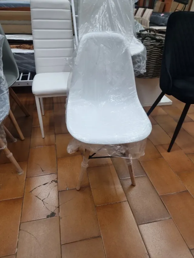 Silla Noruega Blanca Madera Nueva