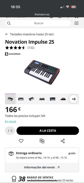 Novation Impulse 25 Teclado Controlador MIDI