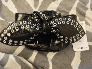 Bolso negro lazo con ojales
