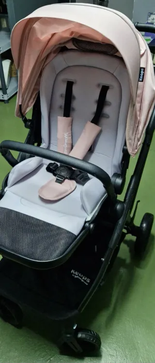 Silla de paseo rosa y gris