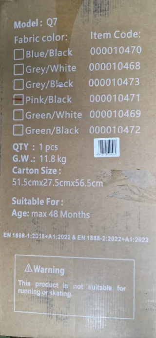 Silla de paseo rosa y gris