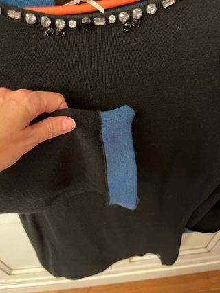 Vestido joya Fracomina negro y azul