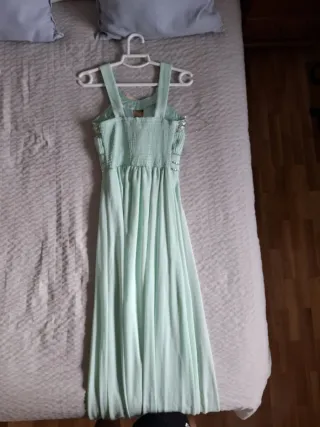 Vestido largo fiesta verde menta