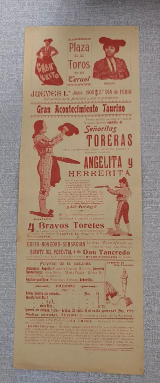 Cartel señoritas toreras Teruel 1905