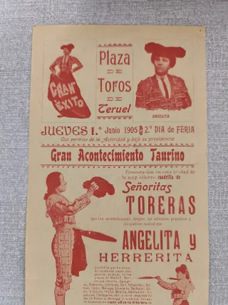 Cartel señoritas toreras Teruel 1905