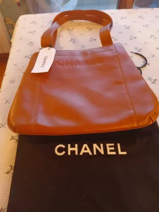 Borsa Chanel pelle marrone vintage originale