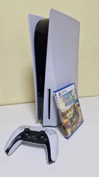 Consola PS5 Blanca 1T  + Mando + Juego.