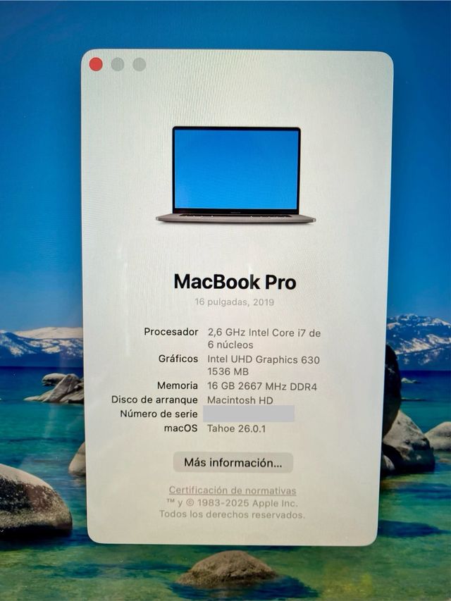 MacBook Pro 16'' 2019 512GB 16GB Intel i7