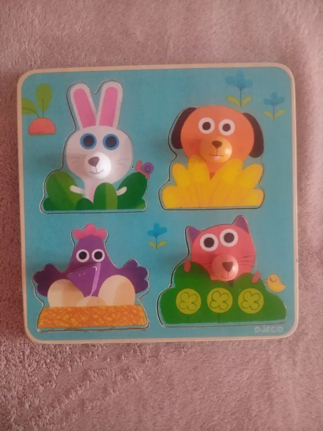 Puzzle madera animales Djeco 12 meses