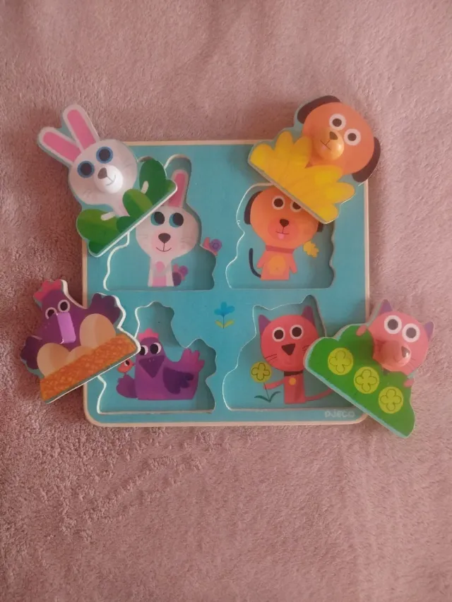 Puzzle madera animales Djeco 12 meses