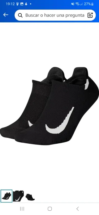 Calcetines Nike Multiplier Unisex Talla S ,dos par
