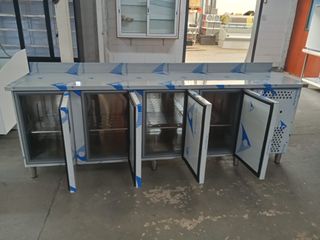 Bajo mostrador 4 puertas acero inoxidable