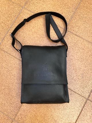 Bandolera Piel auténtica Ralph Lauren Negra